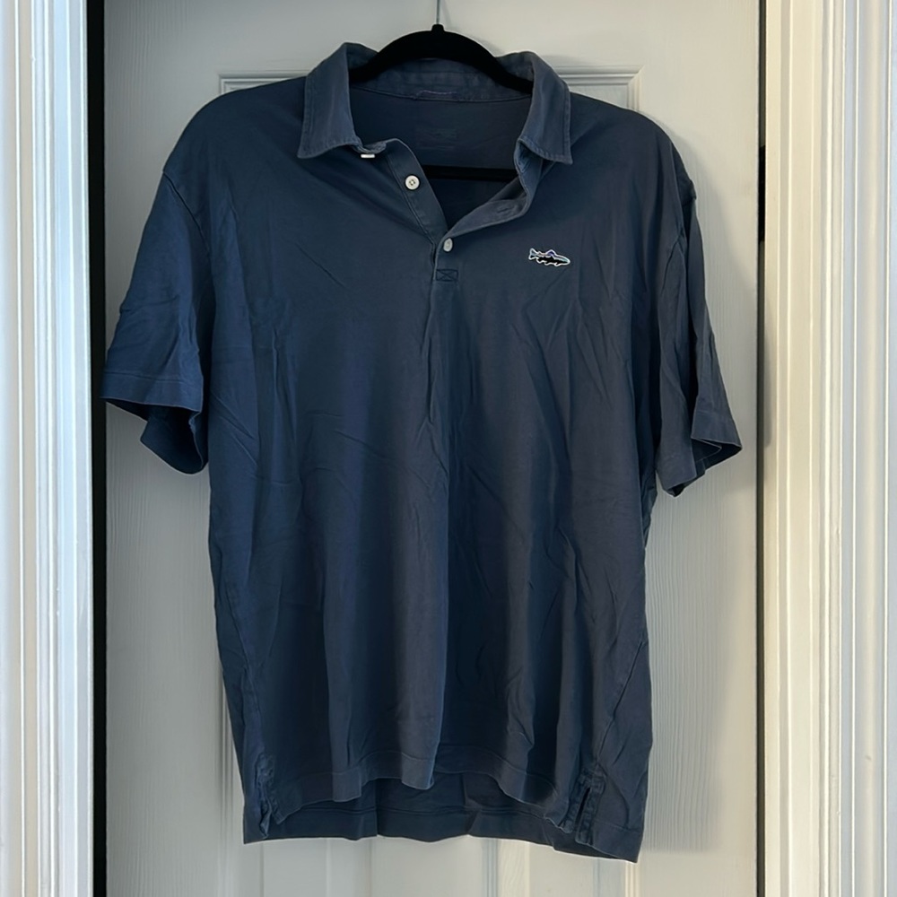 Patagonia navy button polo